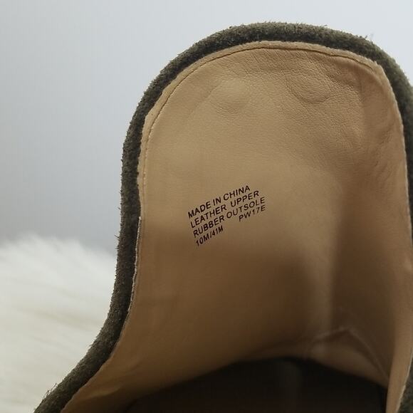 Michael Kors Hunter Green Studded Suede Mule Heels - Picture 5 of 7